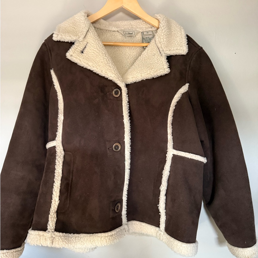 L.L. Bean Brown and Cream Teddy Jacket